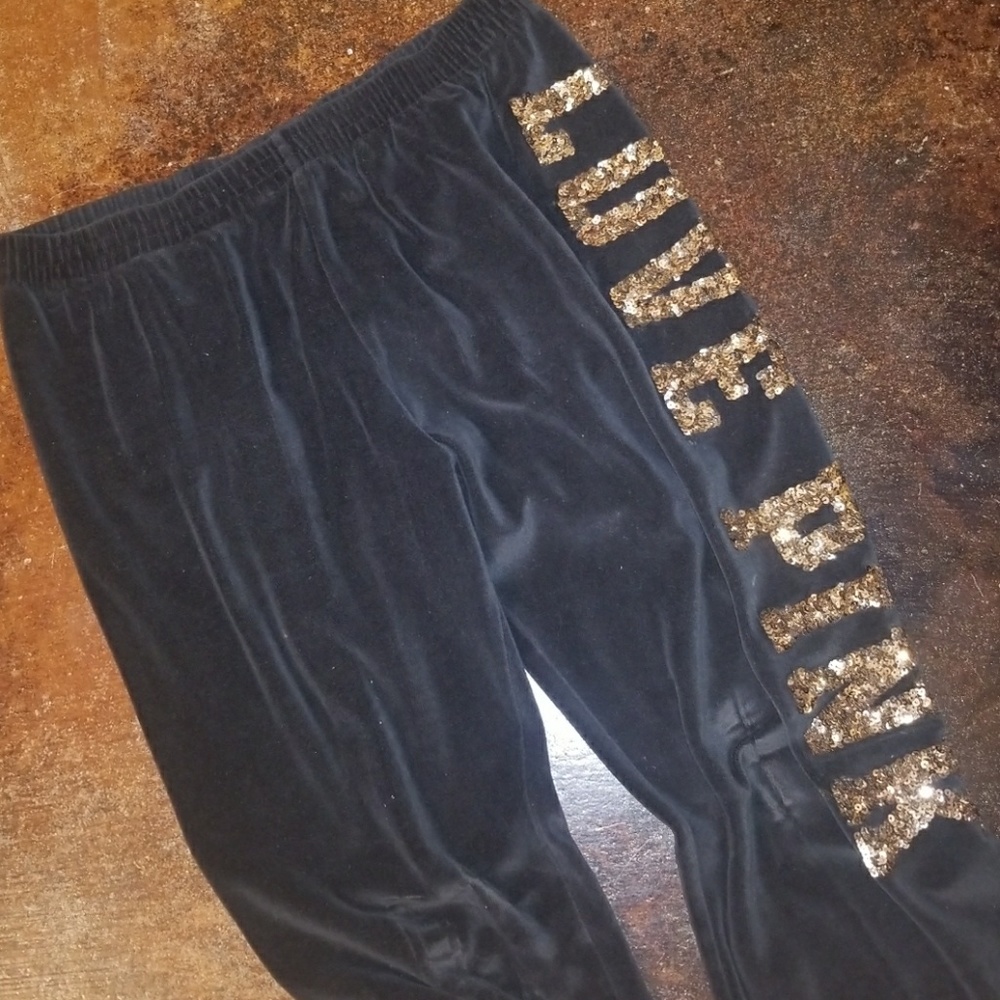 Black & gold VS PINK sequin tracksuit pants Small - Picture 4 of 4